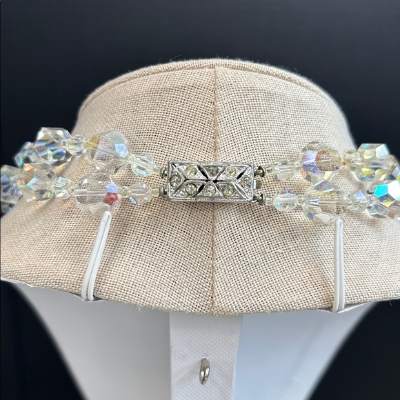 Vintage double-strand Aurora Borealis (AB) chunky crystal - Picture 4 of 8